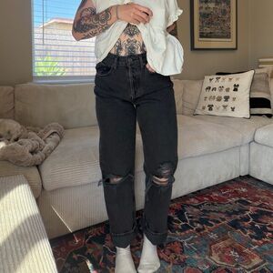 Agolde 90s straight leg high rise black jeans